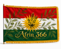 Kurdistan-Flagge & Afrin Olivenzweig Freiheit
Maße: 150 x 90 cm