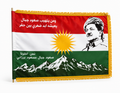 Kurdistan Flagge mit Fransen - Masoud Barzani Design 150x90