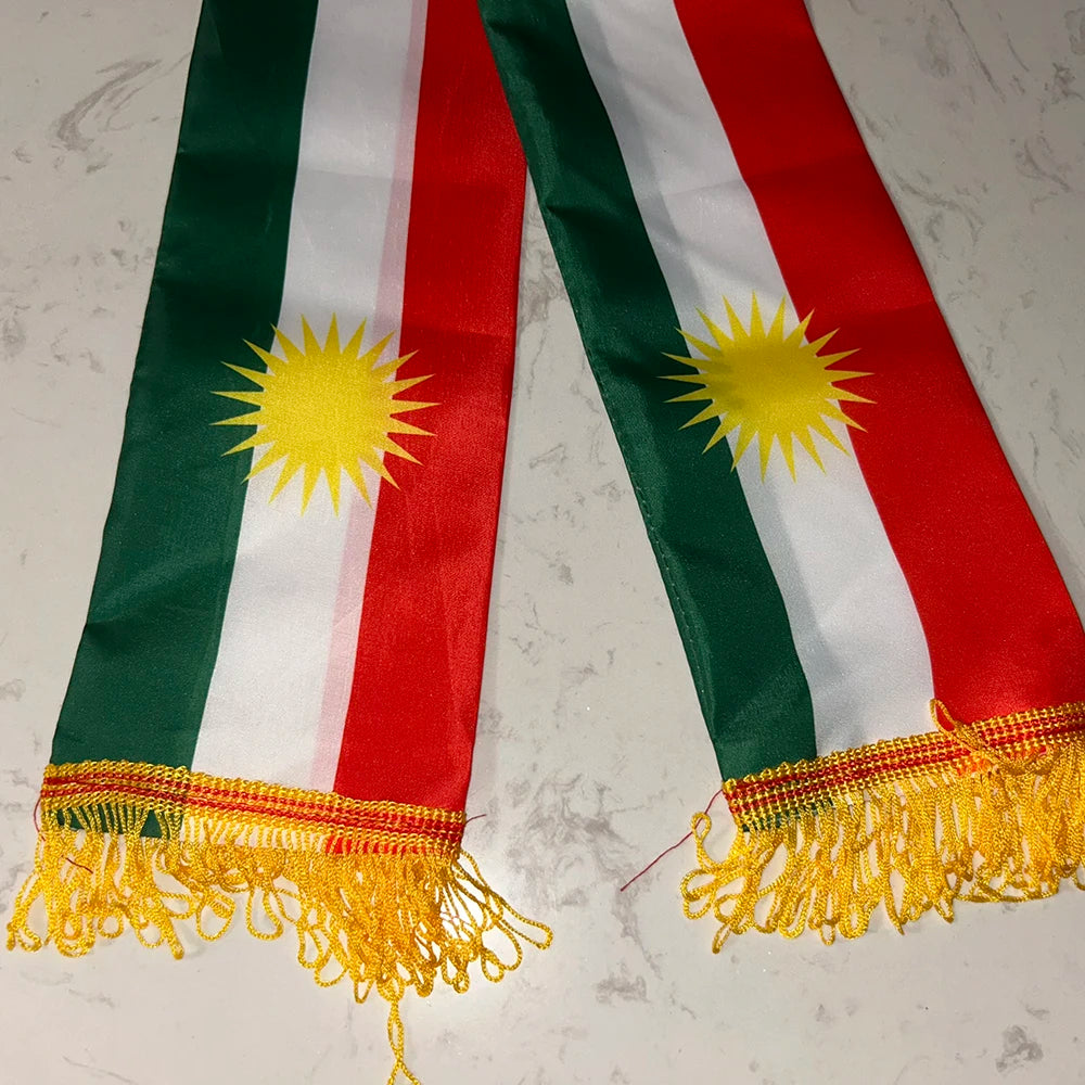 Kurdish Scarf 13x140c Kurdistan Flag Scarf