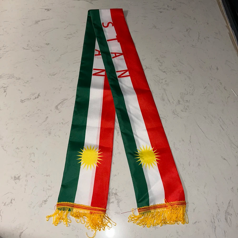 Kurdish Scarf 13x140c Kurdistan Flag Scarf