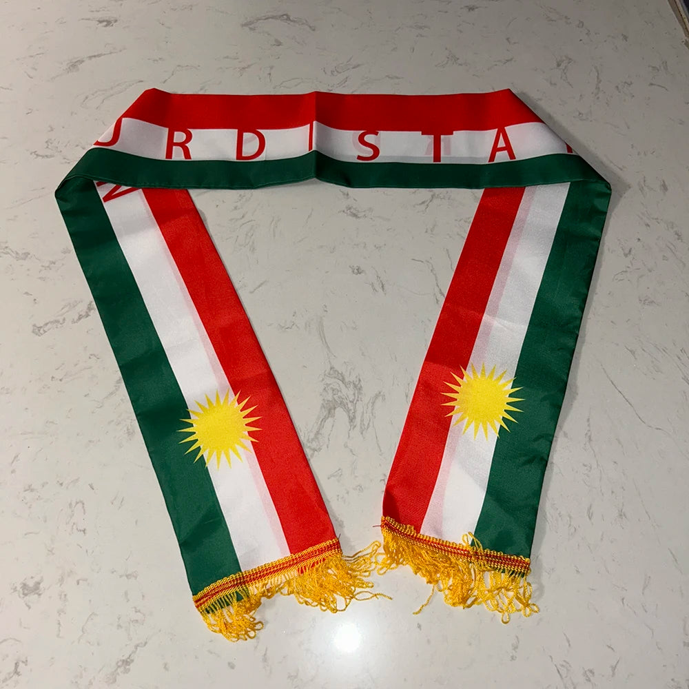 Kurdish Scarf 13x140c Kurdistan Flag Scarf