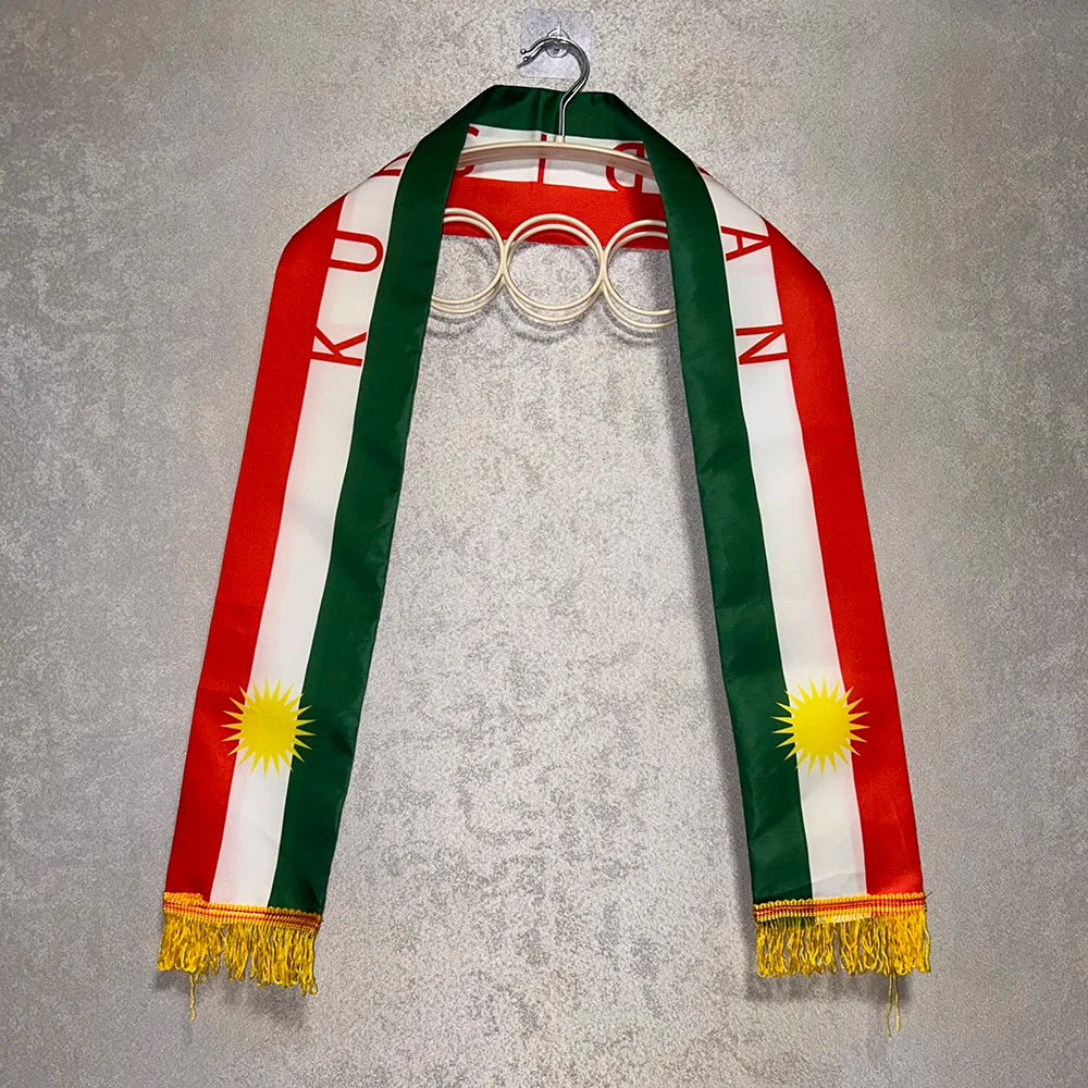 Kurdish Scarf 13x140c Kurdistan Flag Scarf